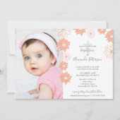 Niedliches Pfirsichblütenmuster Kreuzkarussell Einladung (Vorderseite)