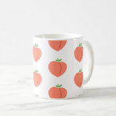 Niedliches Pfirsichfarbenes Fruchtmuster Kaffeetasse (VorderseiteRechts)