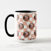 Niedliches Pfirsichfoto Collage Pets Lover Pattern Tasse (Links)