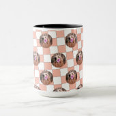 Niedliches Pfirsichfoto Collage Pets Lover Pattern Tasse (Zentrum)