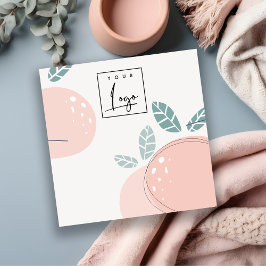 Niedliches Pfirsichfrucht Abstrakte, fette Nekklac Quadratische Visitenkarte