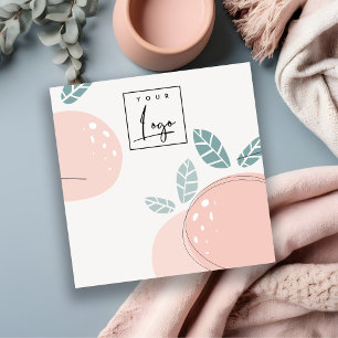 Niedliches Pfirsichfrucht Abstrakte, fette Nekklac Quadratische Visitenkarte