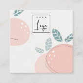 Niedliches Pfirsichfrucht Abstrakte, fette Nekklac Quadratische Visitenkarte (Vorderseite)