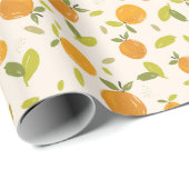 Niedliches Pfirsichfruchtmuster Geschenkpapier (Rolleneckpunkt)