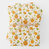 Niedliches Pfirsichfruchtmuster Geschenkpapier Set (Beispiel)