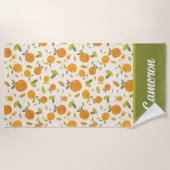 Niedliches Pfirsichfruchtmuster Strandtuch (Vorderseite)