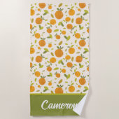 Niedliches Pfirsichfruchtmuster Strandtuch (Vorderseite)