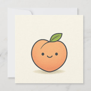 Niedliches Pfirsichgesicht - Kawaii Frucht Feiertagskarte