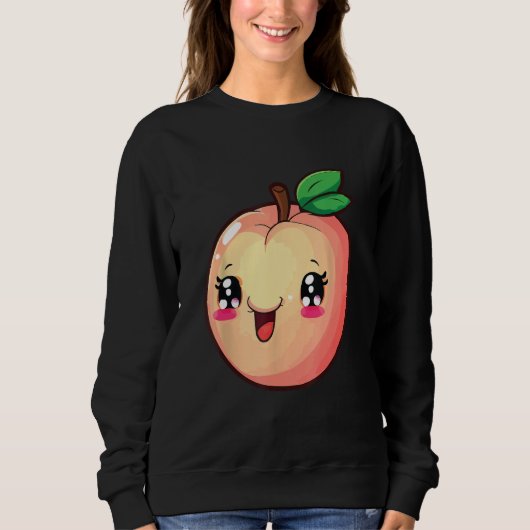 Niedliches PfirsichHalloween 2024 Kostümfrucht Gra Sweatshirt (Vorderseite)