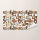 Niedliches Pfirsichkernmuster Muster Badhandtuch Set (Handtuch)