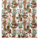 Niedliches Pfirsichkernmuster Muster Duschvorhang (Vorderseite)