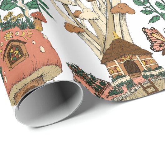 Niedliches Pfirsichkernmuster Muster Geschenkpapier (Rolleneckpunkt)