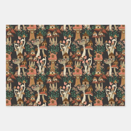 Niedliches Pfirsichkernmuster Muster Geschenkpapier Set (Vorderseite 2)