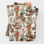 Niedliches Pfirsichkernmuster Muster Geschenkpapier Set (Beispiel)