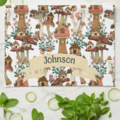 Niedliches Pfirsichkernmuster Muster Geschirrtuch (Gefaltet)