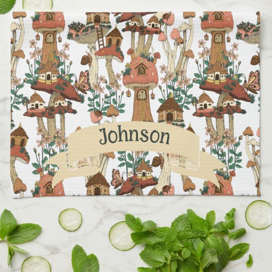 Niedliches Pfirsichkernmuster Muster Geschirrtuch (Gefaltet)