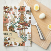 Niedliches Pfirsichkernmuster Muster Geschirrtuch (Viertel Falte)