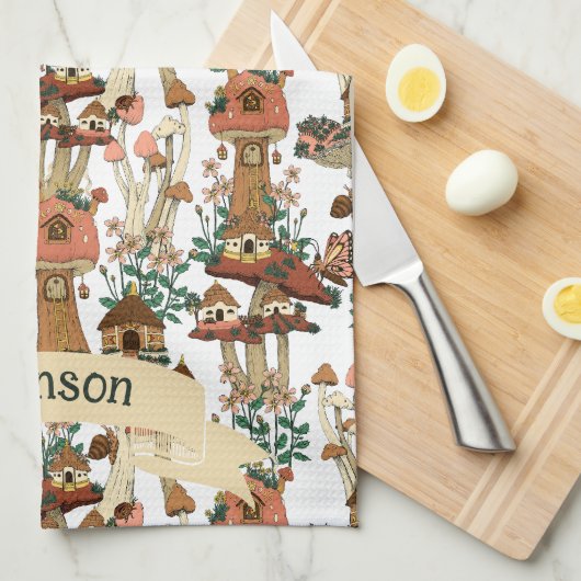 Niedliches Pfirsichkernmuster Muster Geschirrtuch (Viertel Falte)