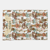 Niedliches Pfirsichkernmuster Muster Geschirrtuch (Horizontal)