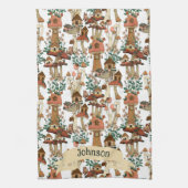 Niedliches Pfirsichkernmuster Muster Geschirrtuch (Vertikal)