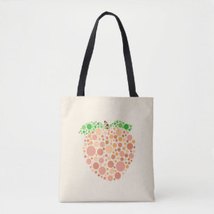 Niedliches Pfirsichzeichnen in Punktedesign Tasche