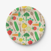 Niedliches Pflanzenmuster Pappteller (Vorderseite)