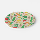 Niedliches Pflanzenmuster Pappteller (Schrägansicht)