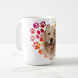 Niedliches Pfoten Herzgolden Hund Welpen Haustier  Kaffeetasse