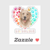 Niedliches Pfoten Herzgolden Hunde Rasse Proud Tie Aufkleber (Blatt)