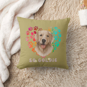 Niedliches Pfoten Herzgolden Hunde Rasse Proud Tie Kissen