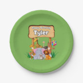 Niedliches Phantastisches Zoo-Tier-Party Pappteller (Vorderseite)