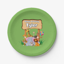 Niedliches Phantastisches Zoo-Tier-Party Pappteller