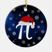 Niedliches Pi-Symbol mit Weihnachtsmannmütze Keramik Ornament (Vorne)