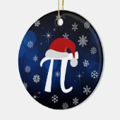 Niedliches Pi-Symbol mit Weihnachtsmannmütze Keramik Ornament (Links)