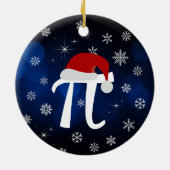 Niedliches Pi-Symbol mit Weihnachtsmannmütze Keramik Ornament (Hinten)