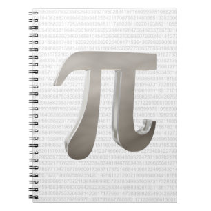 Niedliches Pi-Zeichen aus Metall Notizblock