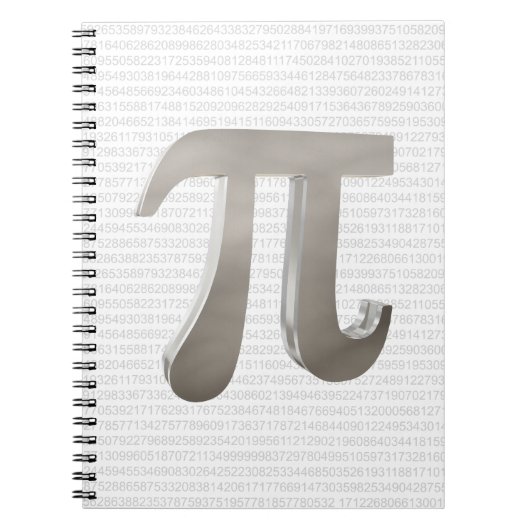Niedliches Pi-Zeichen aus Metall Notizblock (Vorderseite)