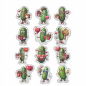Niedliches Pickle am Valentinstag Aufkleber (Vorderseite)