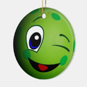 Niedliches Pickleball Emoticon Keramik Ornament (Links)