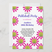 Niedliches Pickleball Happy B'day + UAWG Einladung (Vorderseite)