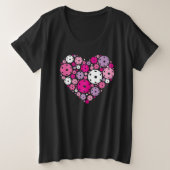 Niedliches Pickleball 💘 Valentins Große Größe T-Shirt (Design vorne)