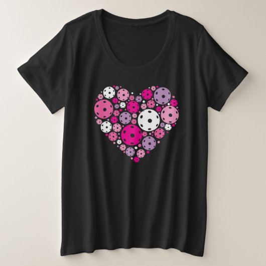 Niedliches Pickleball 💘 Valentins Große Größe T-Shirt (Design vorne)
