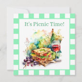 niedliches Picknick-Party Einladung (Vorderseite)