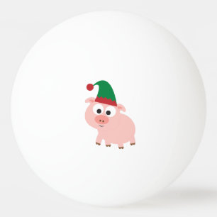 Niedliches Pig Christmas Elf Tischtennisball