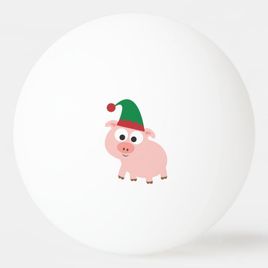 Niedliches Pig Christmas Elf Tischtennisball (Vorderseite)