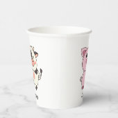 Niedliches Pig Oink! Niedliche Kuh Moo! Farm Anima Pappbecher (Rechts)