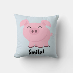 Niedliches Pig Smile Throw Kissen