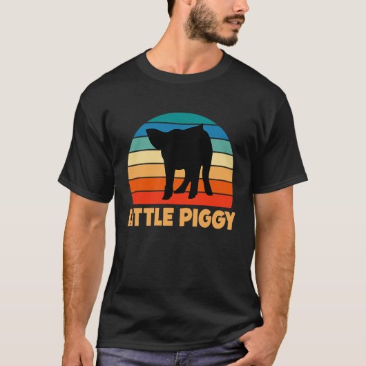 Niedliches Piggy Sunset Piglet Silhouette T-Shirt (Vorderseite)