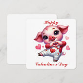 Niedliches Piglet - Valentintagskarte Dankeskarte (Vorne/Hinten)
