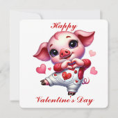 Niedliches Piglet - Valentintagskarte Dankeskarte (Vorderseite)